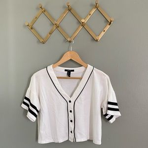 Forever 21 Baseball Crop Jersey Tee